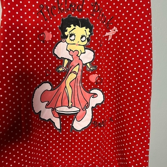 Betty Boop Tickled Pink red polka dot tank top - Picture 3 of 3